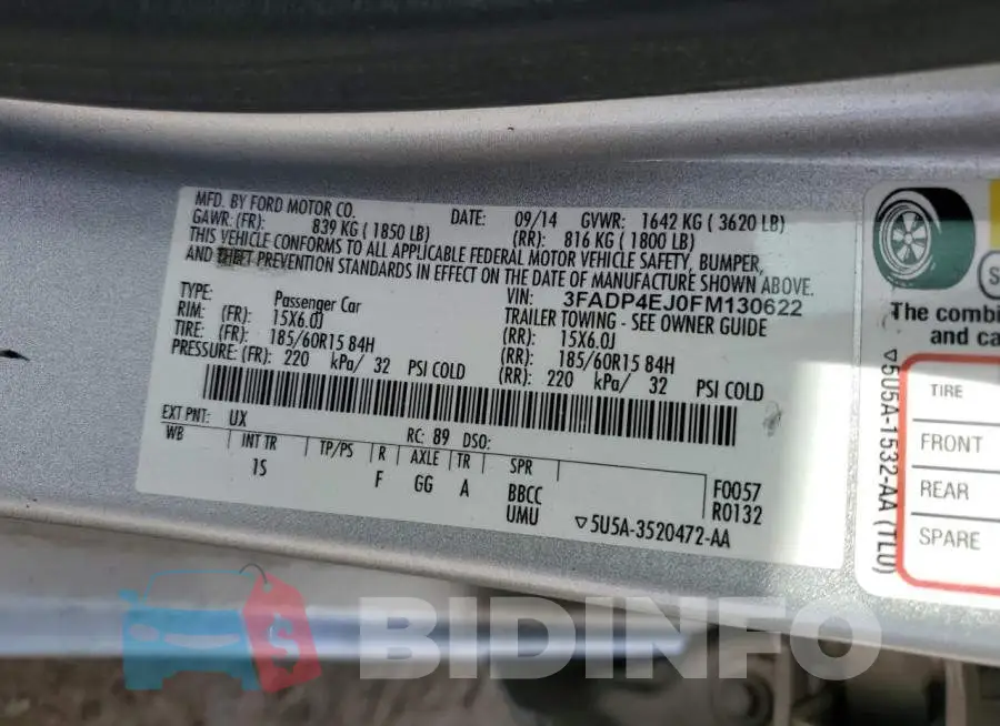 3FADP4EJ0FM130622 Photo# 13