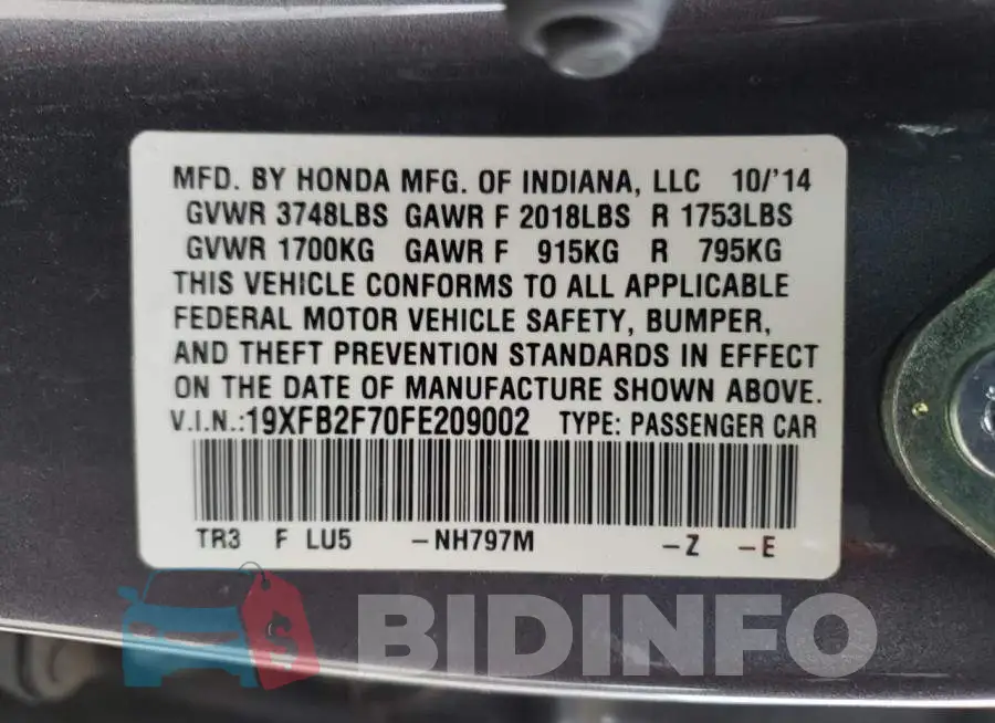 19XFB2F70FE209002 Photo# 12