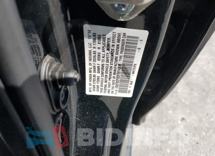 19XFB2F82FE014818 Photo# 12