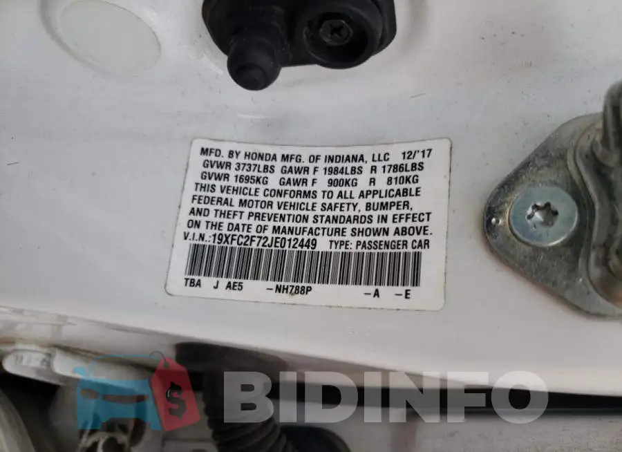 19XFC2F72JE012449 Photo# 12