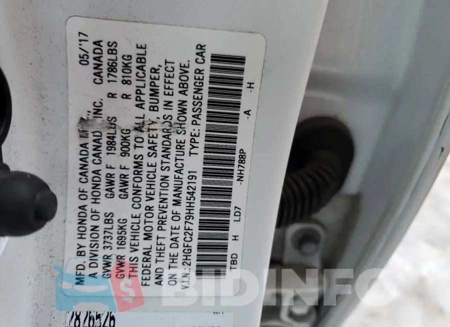 2HGFC2F79HH542191 Photo# 12