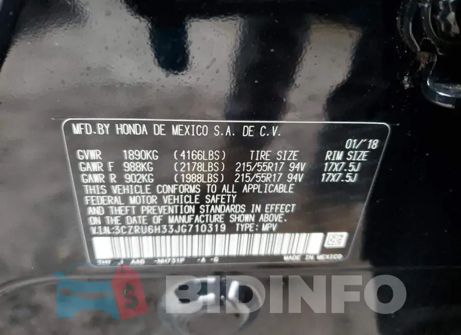 3CZRU6H33JG710319 Photo# 12