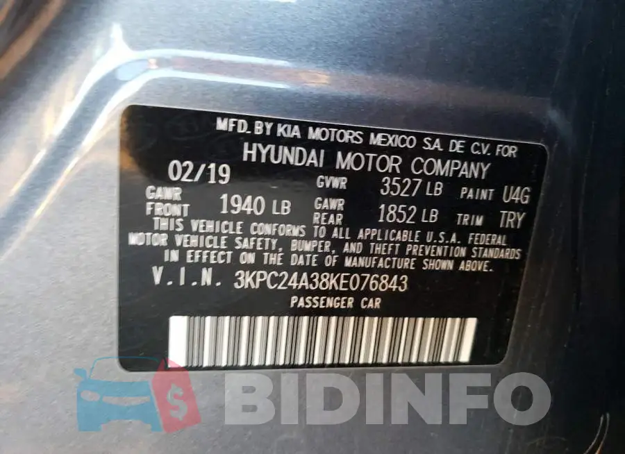 3KPC24A38KE076843 Photo# 12