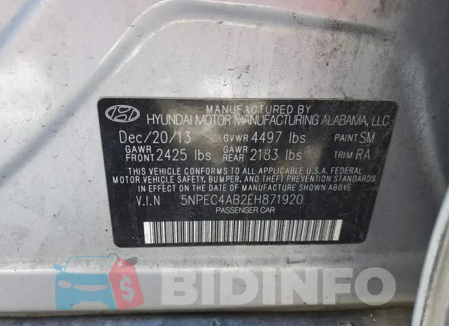 5NPEC4AB2EH871920 Photo# 12