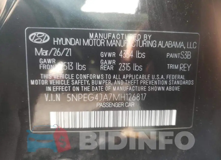5NPEG4JA7MH126817 Photo# 12
