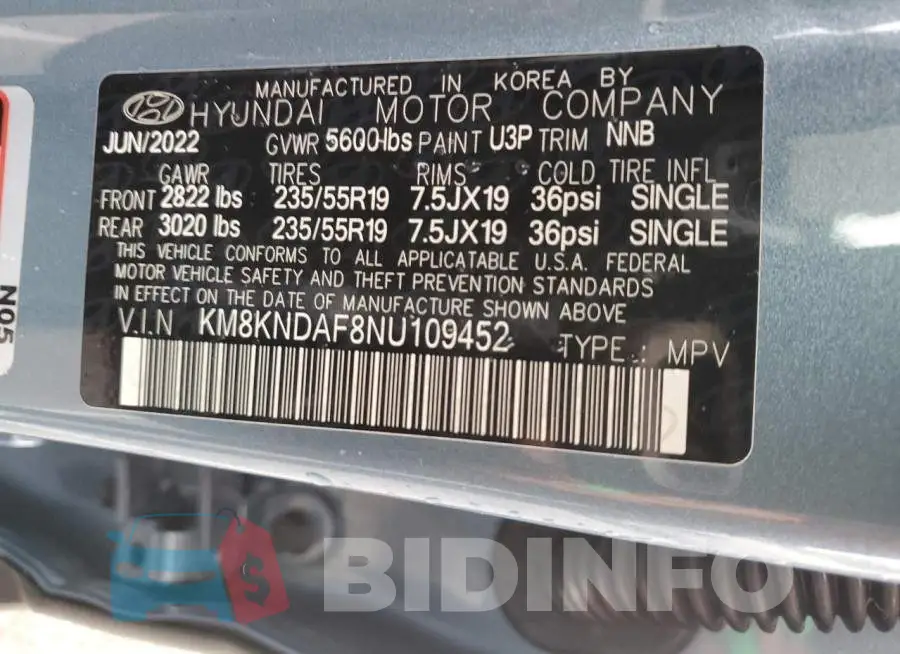 KM8KNDAF8NU109452 Photo# 12