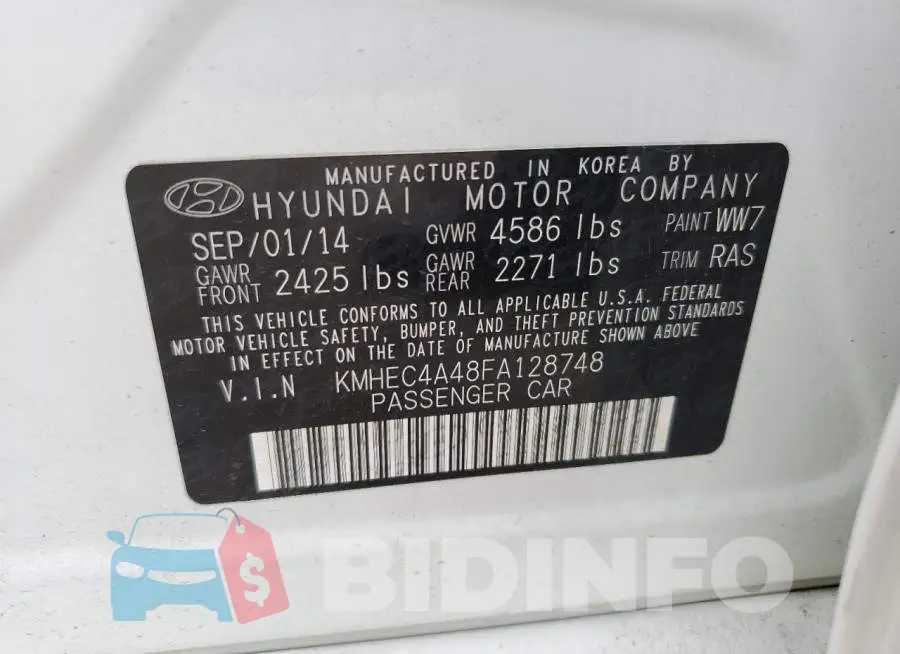 KMHEC4A48FA128748 Photo# 13