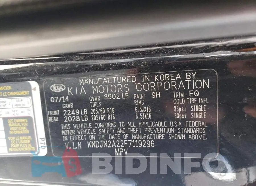 KNDJN2A22F7119296 Photo# 12