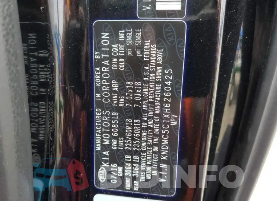KNDMC5C1XH6260425 Photo# 14