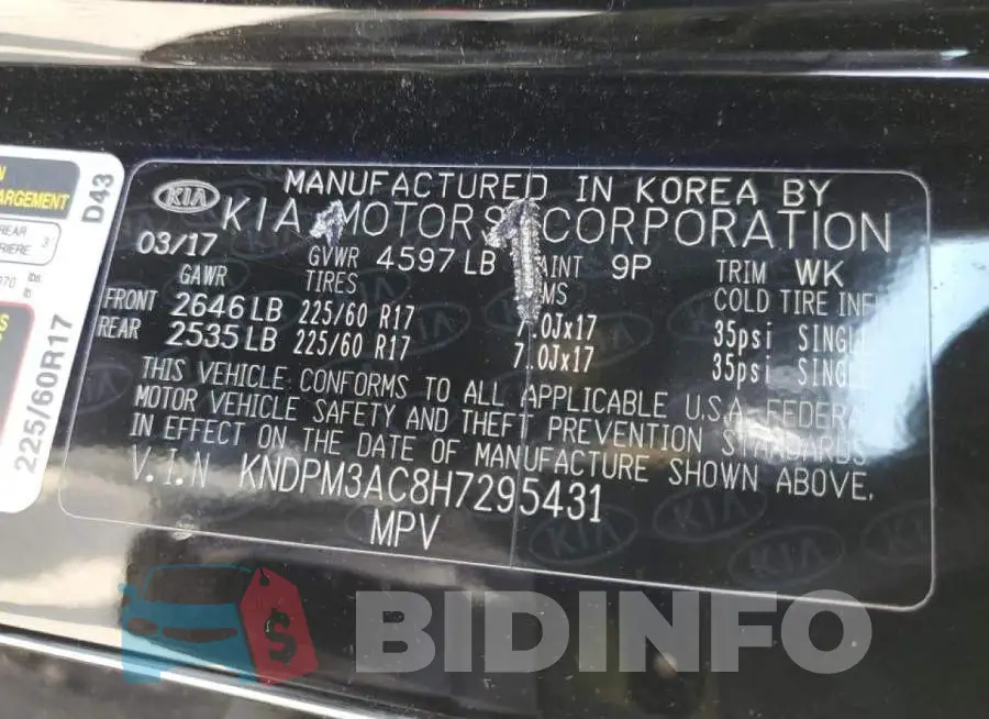 KNDPM3AC8H7295431 Photo# 13