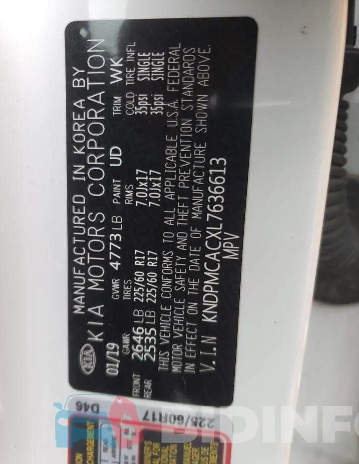 KNDPMCACXL7636613 Photo# 12