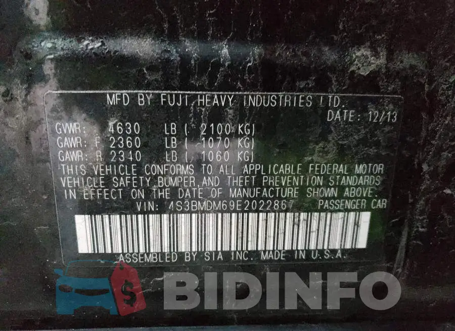 4S3BMDM69E2022867 Photo# 12