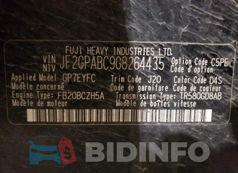 JF2GPABC9G8264435 Photo# 13