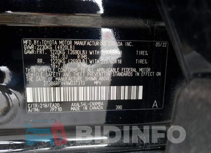2T3B6RFV4NW037313 Photo# 13