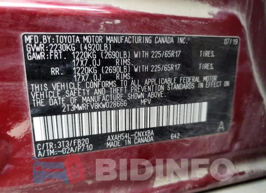 2T3MWRFV8KW028666 Photo# 13