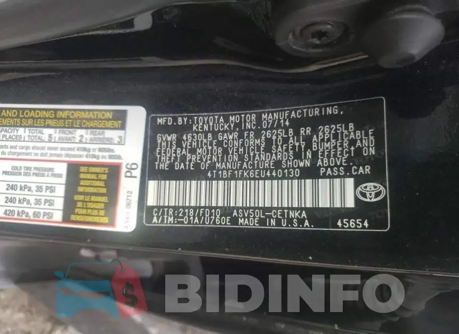 4T1BF1FK6EU440130 Photo# 10