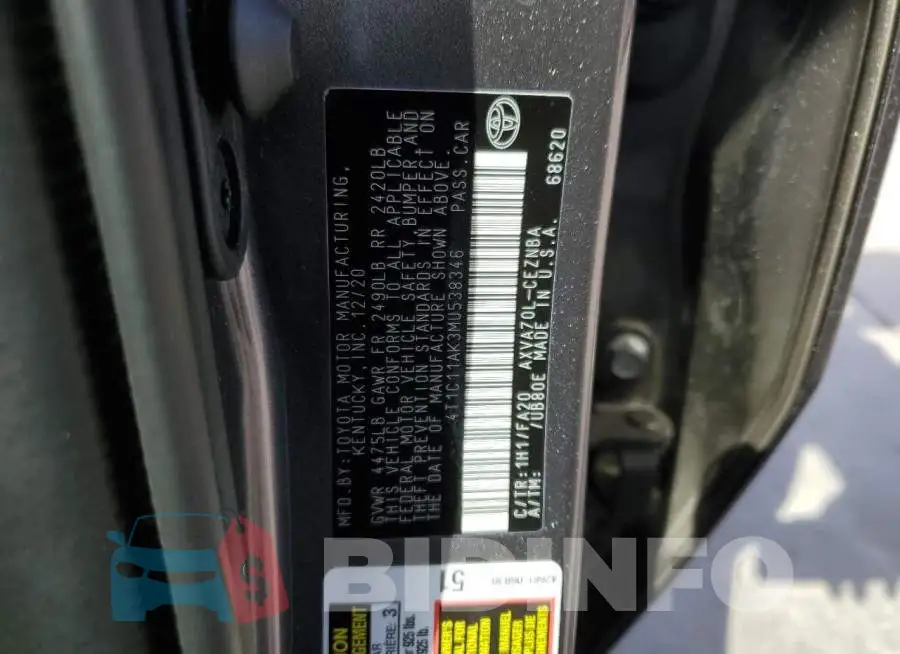 4T1C11AK3MU538346 Photo# 12