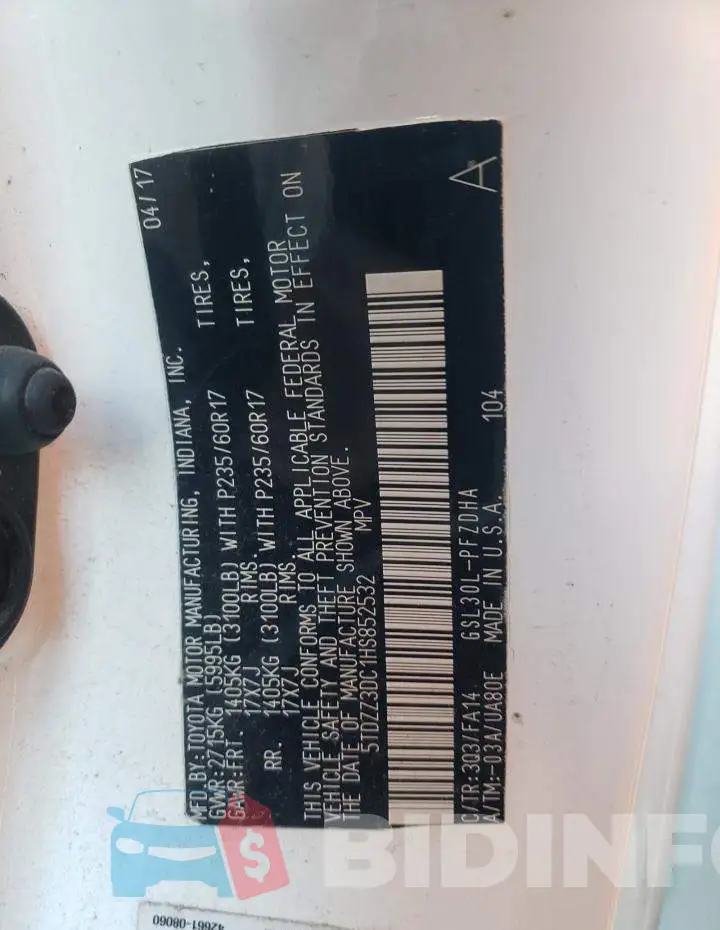 5TDZZ3DC1HS852532 Photo# 12