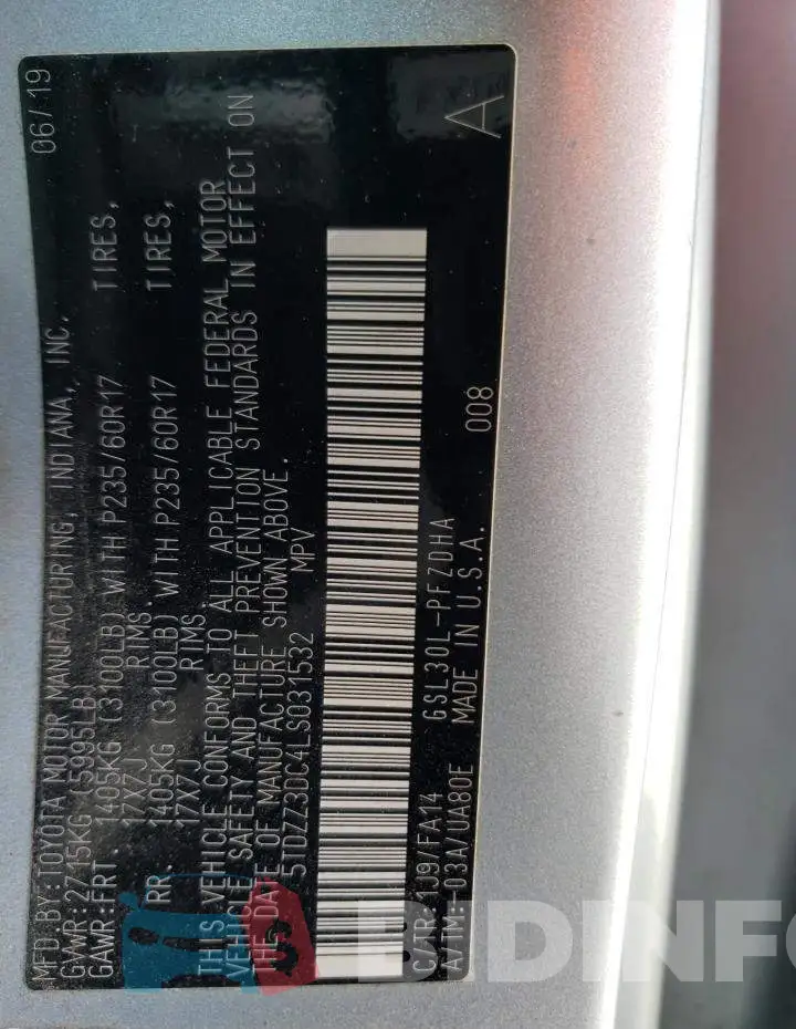 5TDZZ3DC4LS031532 Photo# 13