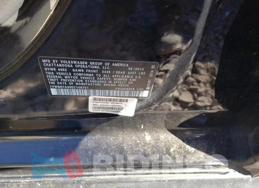 1VWBN7A35EC106751 Photo# 12