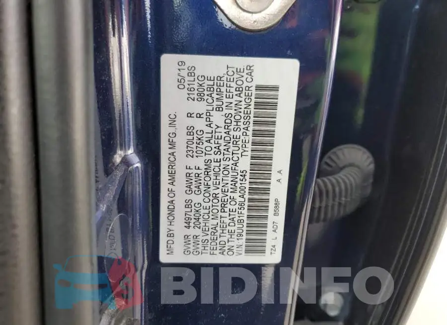 19UUB1F56LA001545 Photo# 12