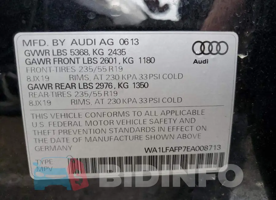 WA1LFAFP7EA008713 Photo# 14