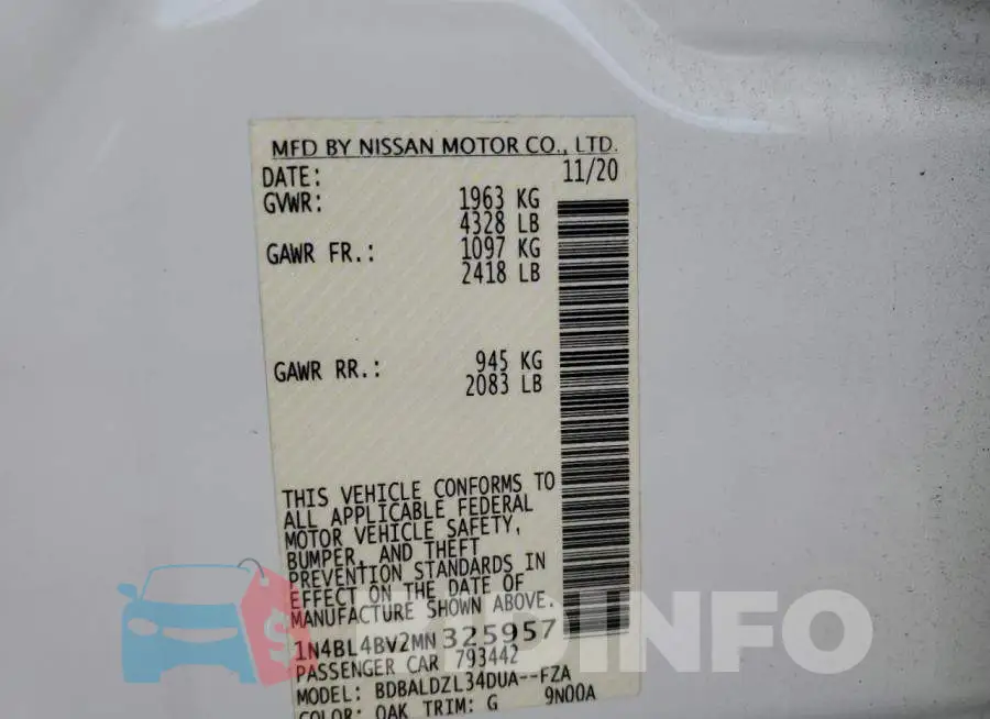 1N4BL4BV2MN325957 Photo# 13