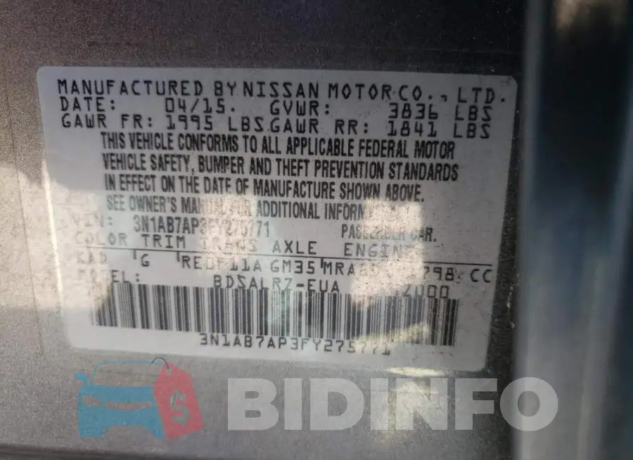 3N1AB7AP3FY275771 Photo# 13