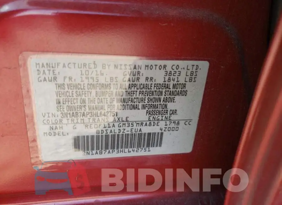3N1AB7AP3HL642751 Photo# 10