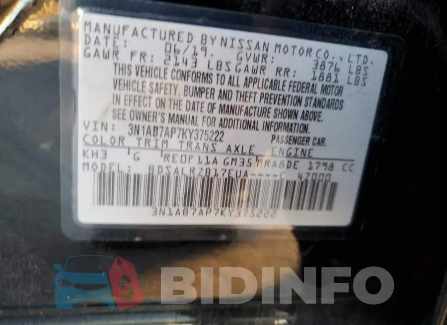 3N1AB7AP7KY375222 Photo# 12
