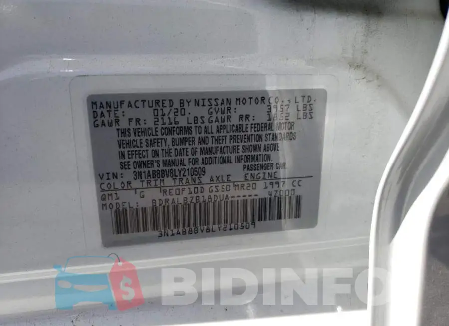 3N1AB8BV8LY210509 Photo# 10
