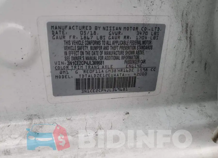 3N1CE2CP4JL369681 Photo# 12