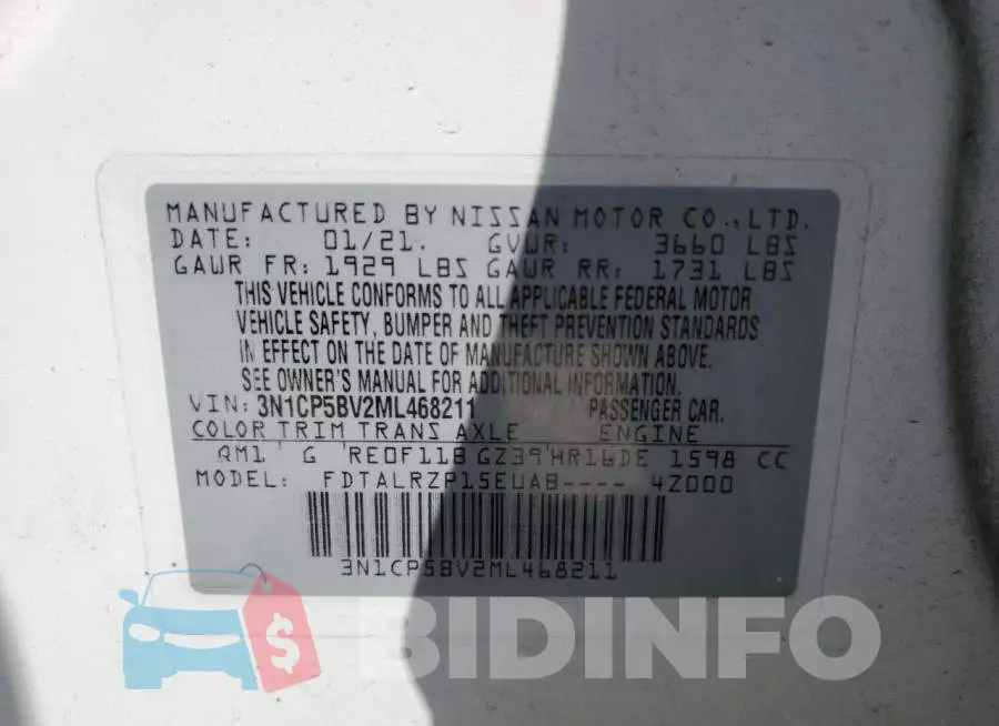 3N1CP5BV2ML468211 Photo# 13
