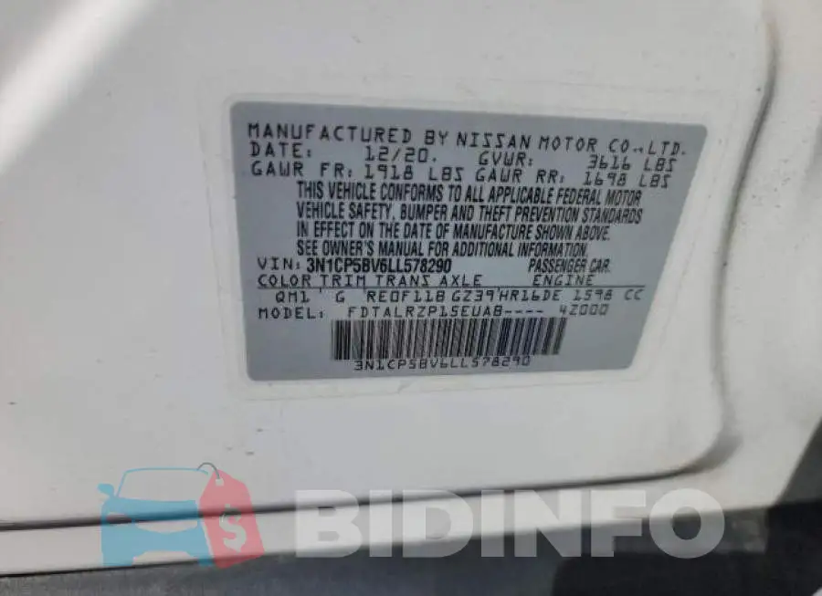 3N1CP5BV6LL578290 Photo# 10