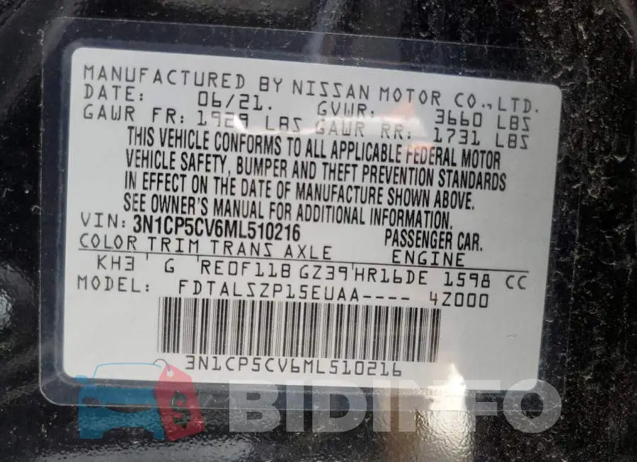 3N1CP5CV6ML510216 Photo# 13