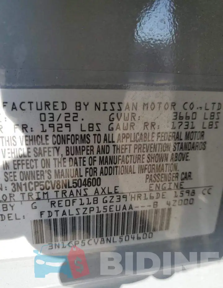 3N1CP5CV8NL504600 Photo# 13
