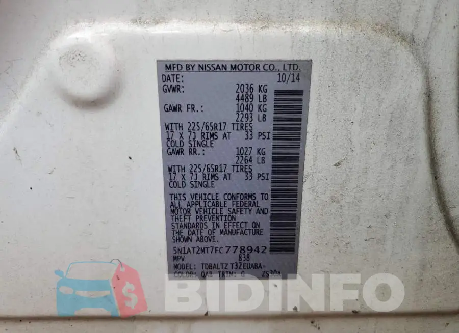 5N1AT2MT7FC778942 Photo# 14