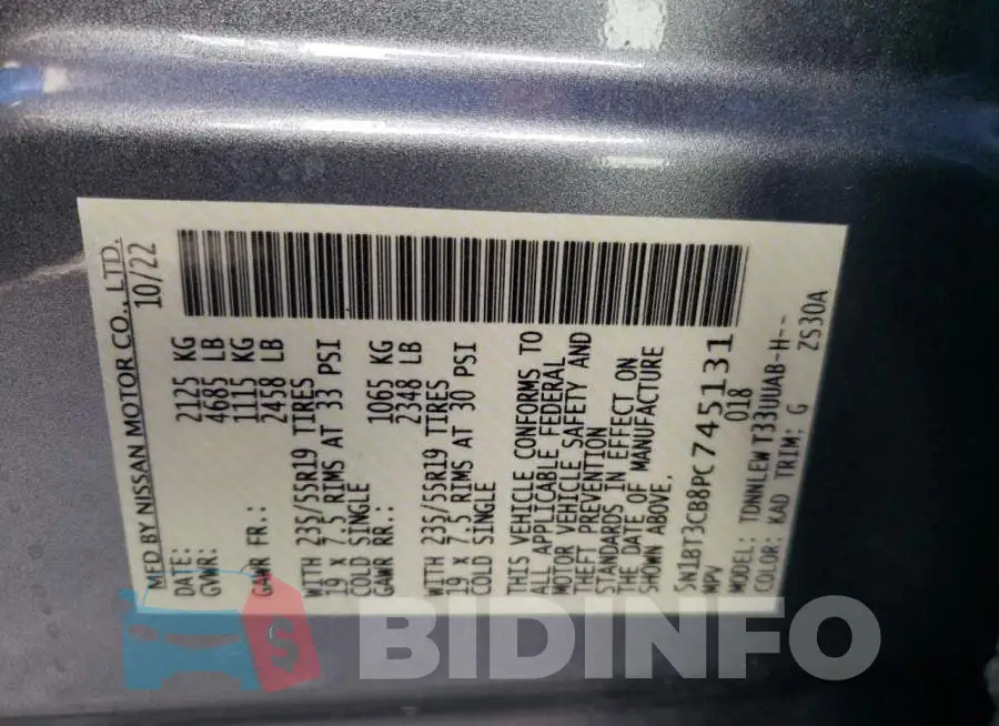 5N1BT3CB8PC745131 Photo# 13