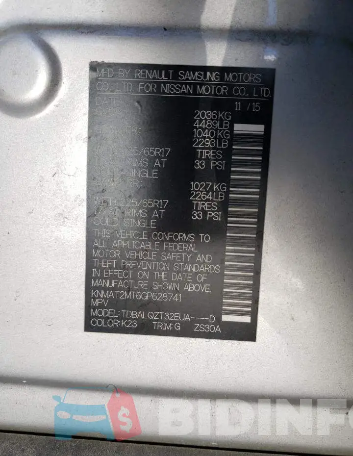 KNMAT2MT6GP628741 Photo# 14