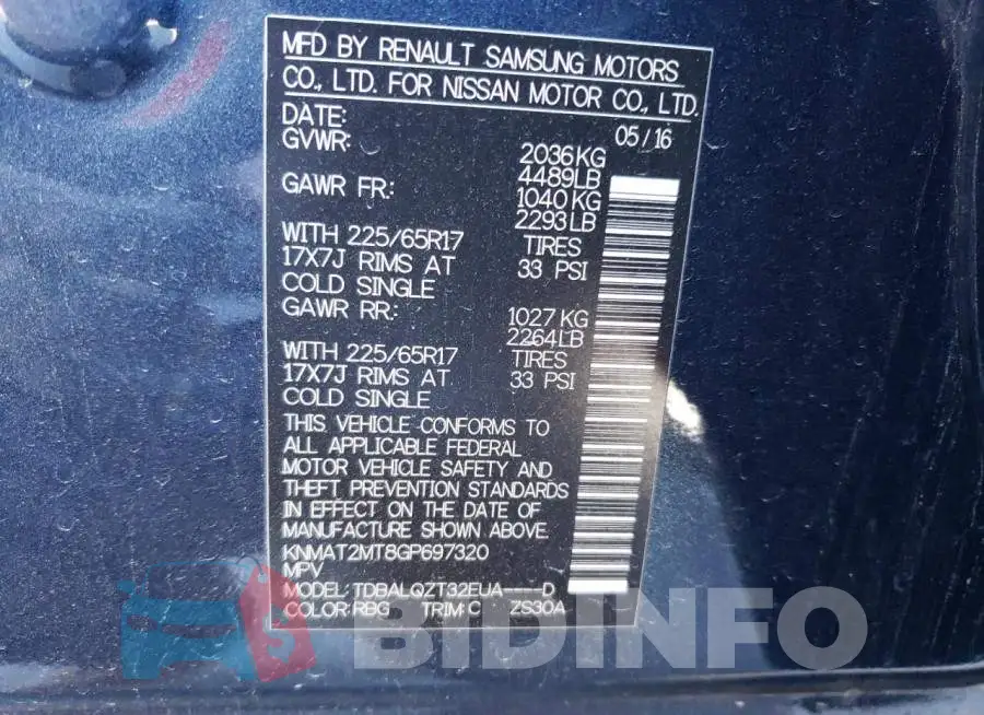 KNMAT2MT8GP697320 Photo# 12