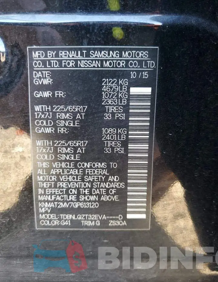 KNMAT2MV7GP613120 Photo# 13