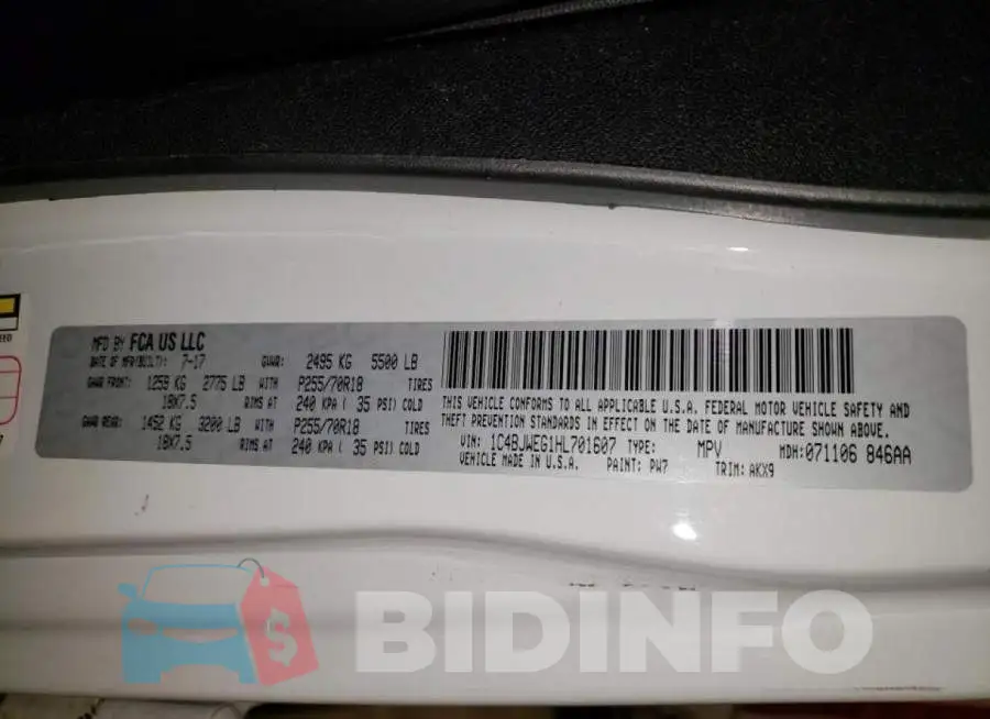 1C4BJWEG1HL701607 Photo# 13