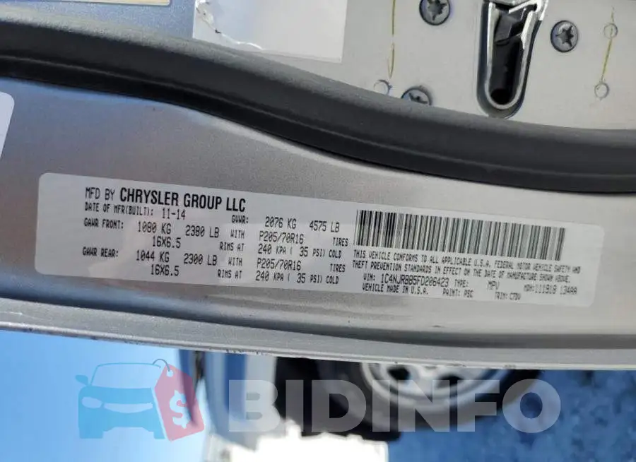 1C4NJRBB5FD206423 Photo# 13