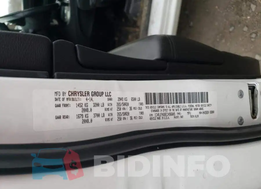 1C4RJFAG8EC496805 Photo# 13