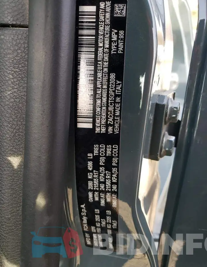 ZACCJBCT5GPD23086 Photo# 12