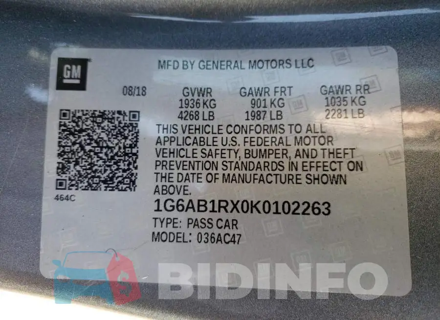 1G6AB1RX0K0102263 Photo# 12