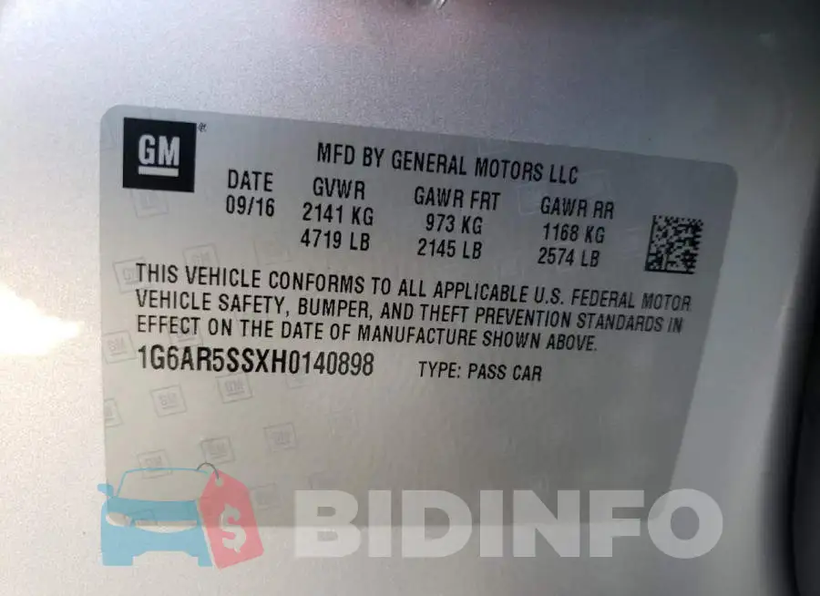 1G6AR5SSXH0140898 Photo# 10