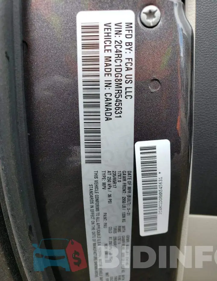 2C4RC1DG8MR545631 Photo# 13
