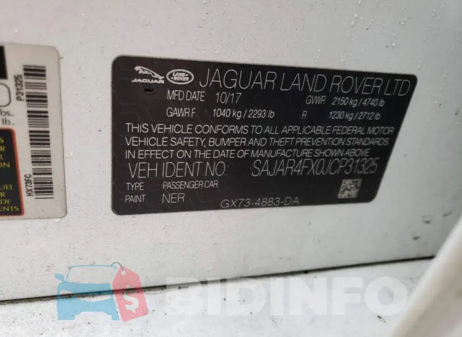 SAJAR4FX0JCP31325 Photo# 10