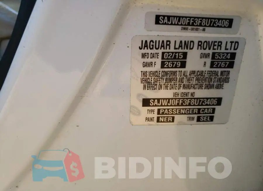 SAJWJ0FF3F8U73406 Photo# 12